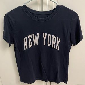 Brandy Melville navy New York cropped T-shirt. One size.